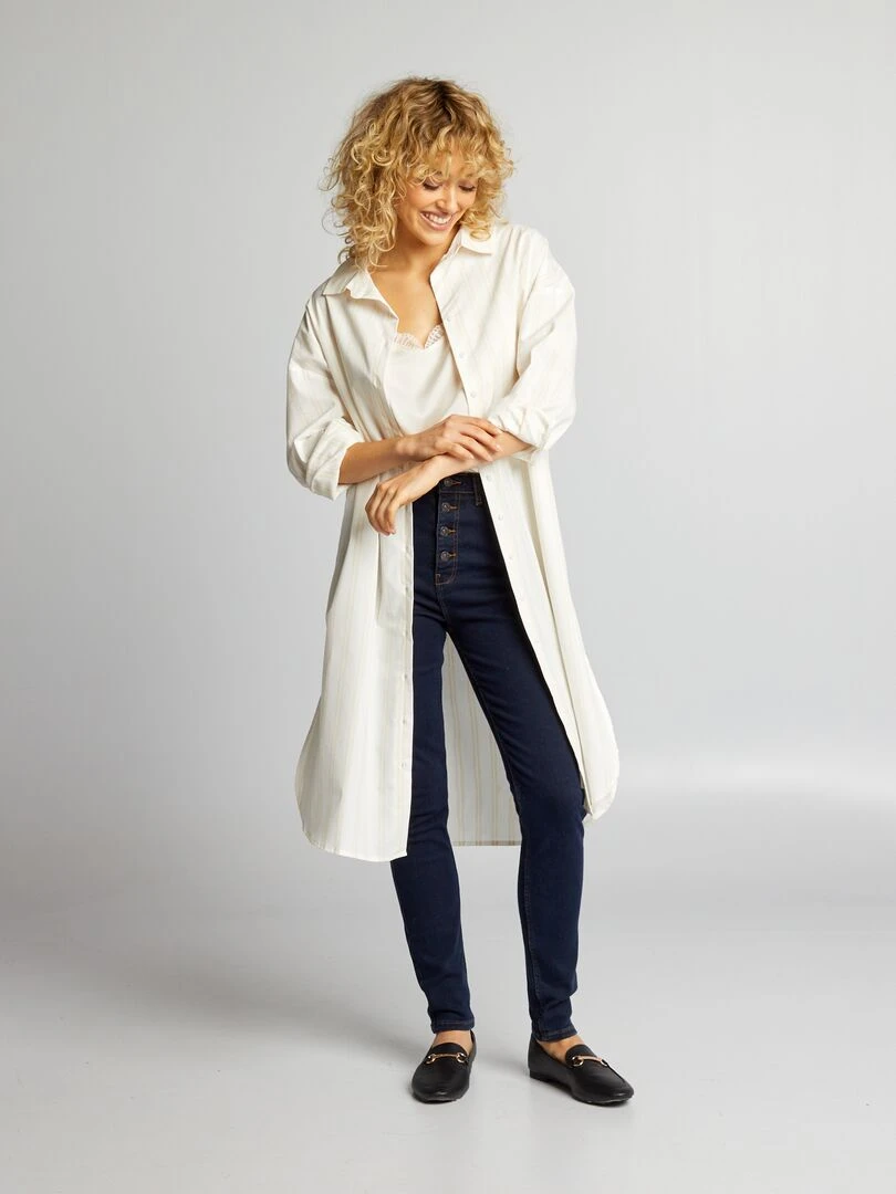 Chemise longue   Beige