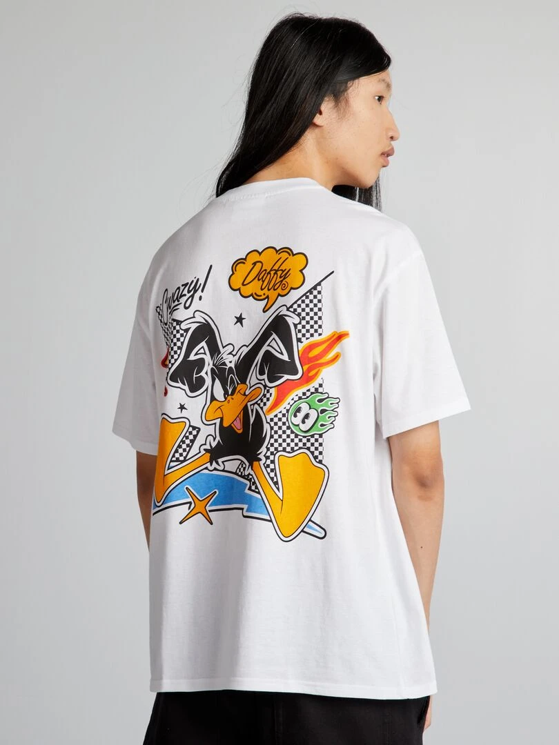 T shirt oversize 'Looney Tunes' blanc