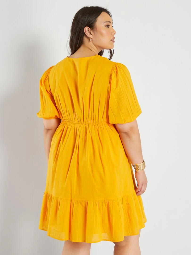 Robe avec volants à la base   Jaune