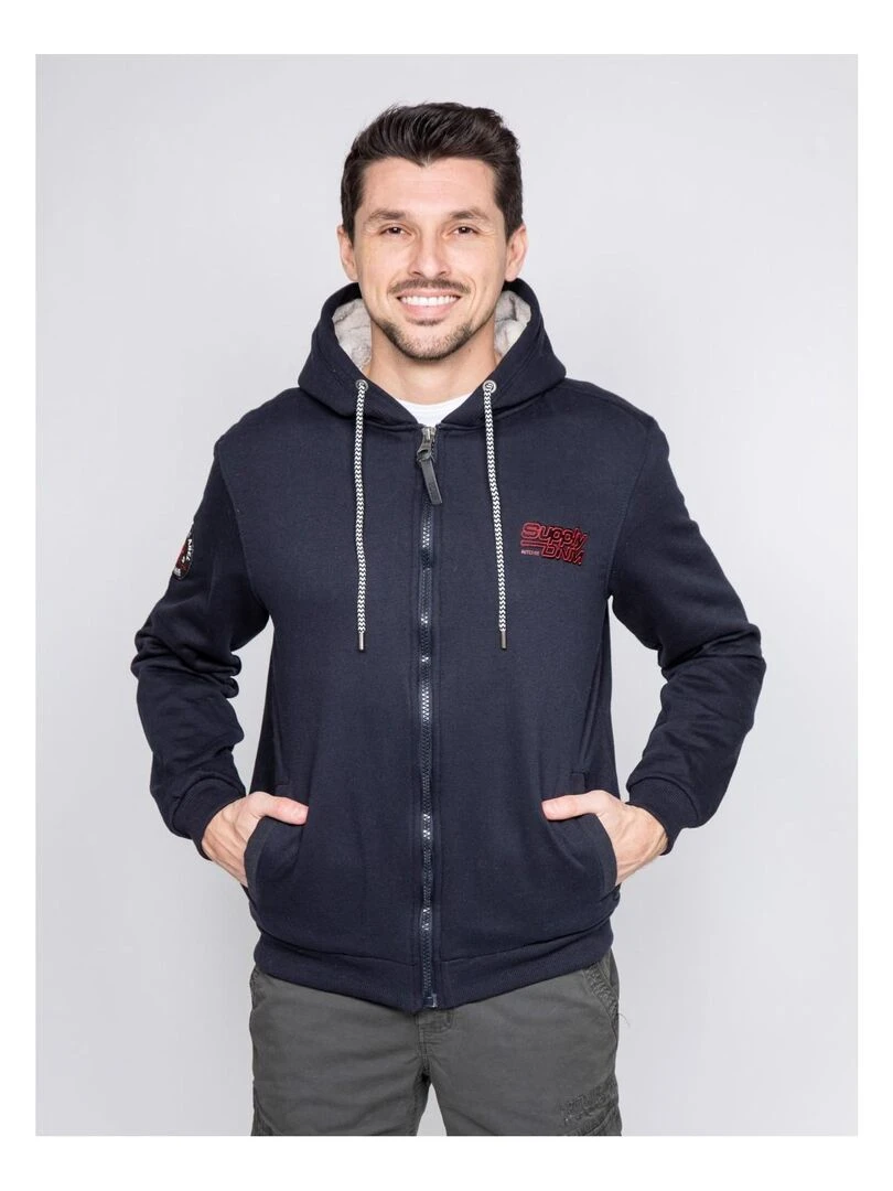 Sweat zippé capuche WARMUP Bleu marine