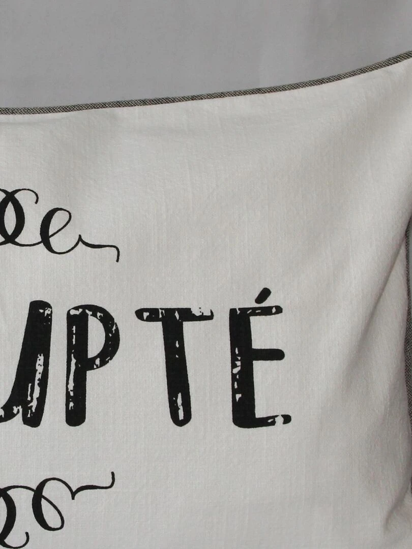 Coussin déhoussable et passepoilé Ecru