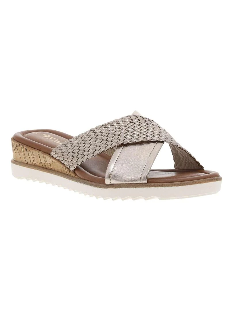 TAMARIS   Mules talon compensé bas   Doré/or