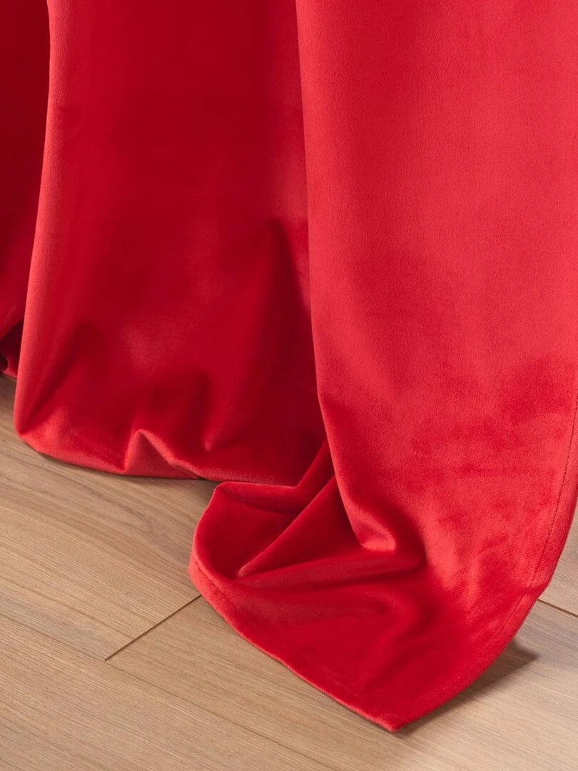 Rideau à œillets imitation fourrure   Rouge