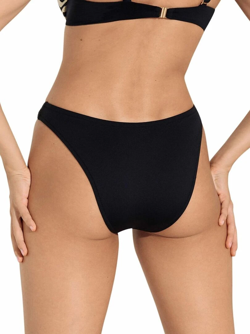Bas maillot slip de bain bikini échancré taille basse Iceland Noir