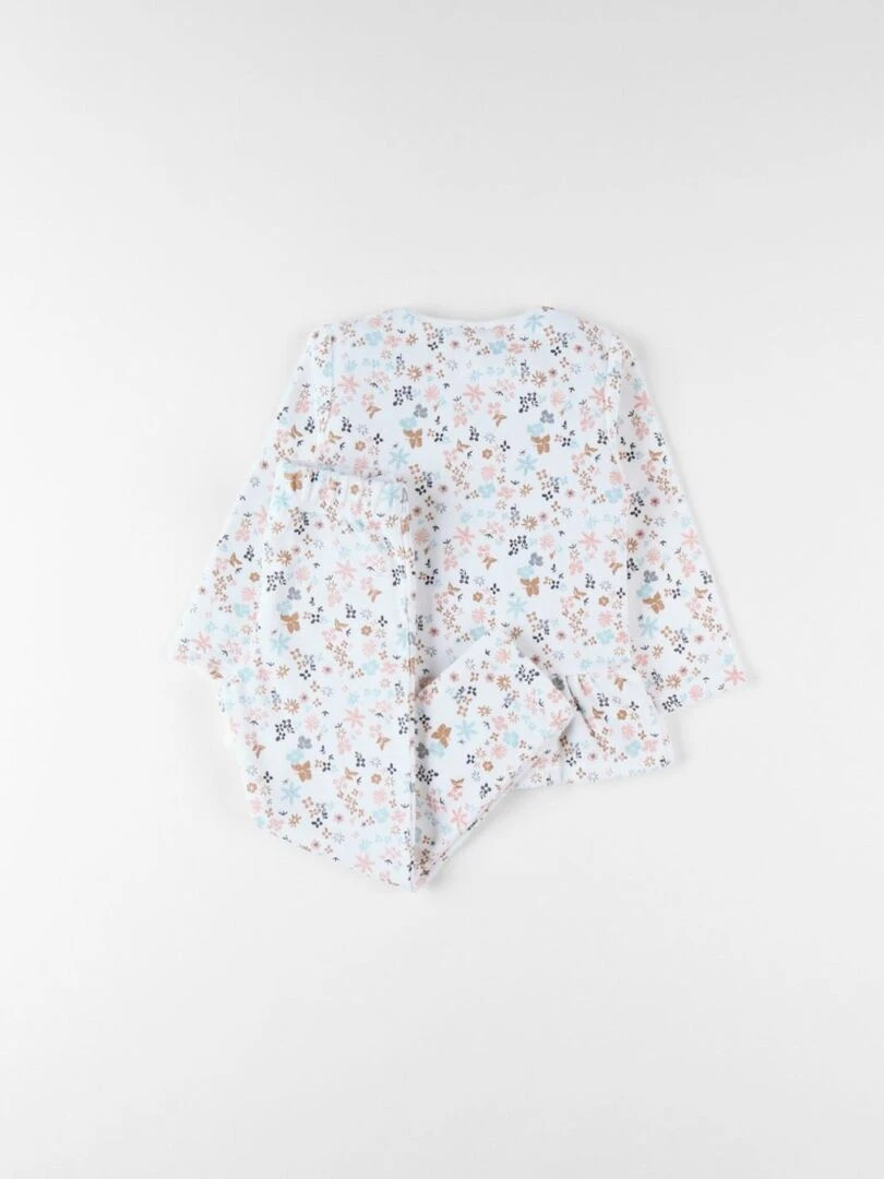 Pyjama 2 pièces imprimé fleuri en velours Noukie's Multicolore