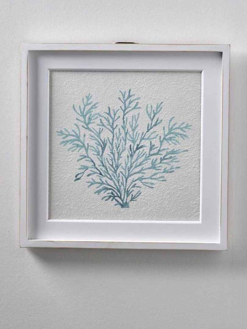 Cadre avec poster Corail BEACH HOUSE   Blanc