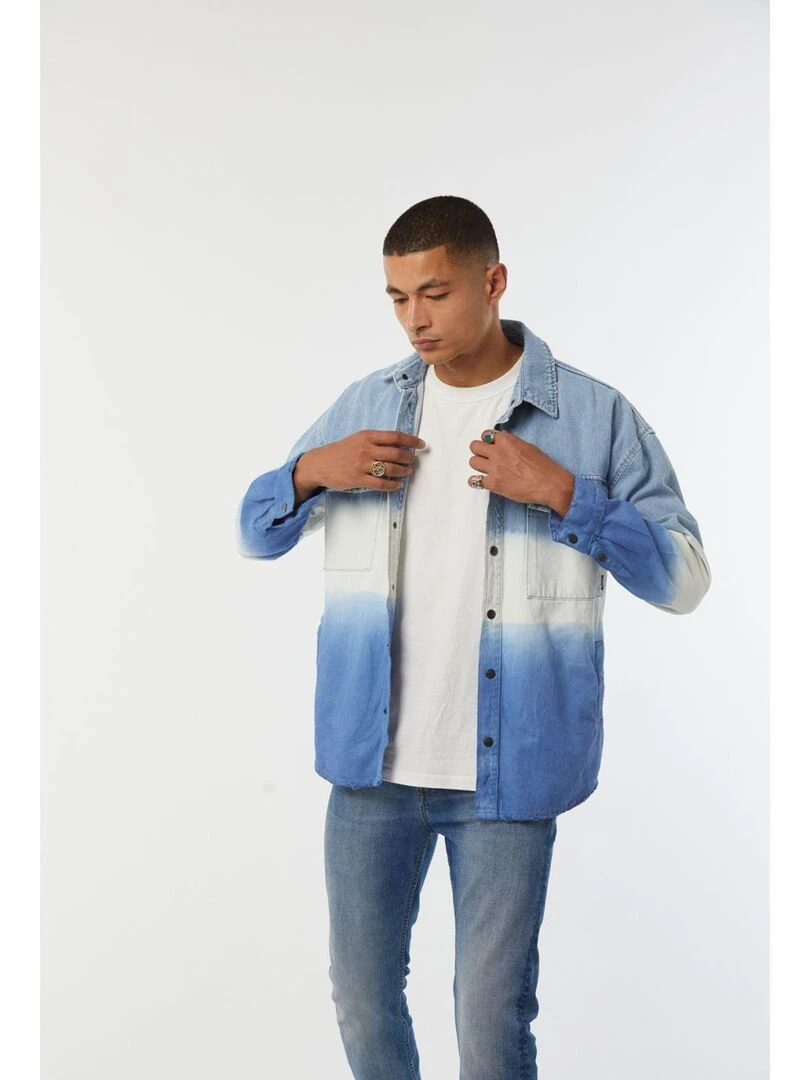 Lee Cooper   Veste manches longues coton over shirt FINEA   Bleu