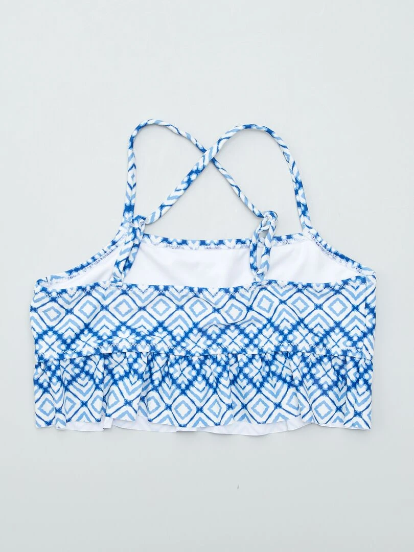 Maillot de bain 2 pièces volanté   Bleu