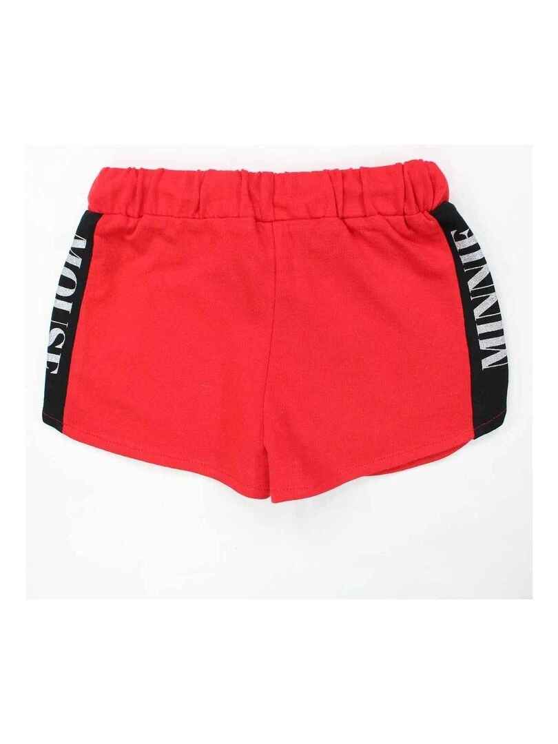 Disney   Short fille imprimé Minnie en coton   Rouge