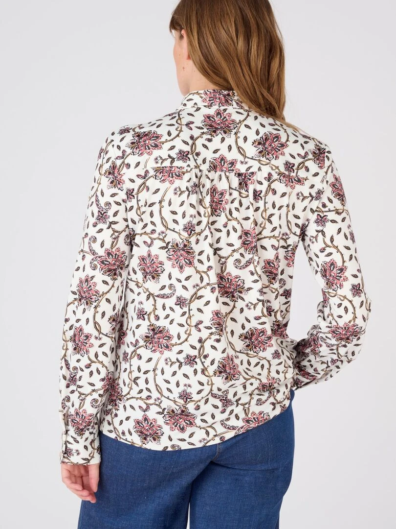 Chemisier fleuri maille chaude   Damart   Beige