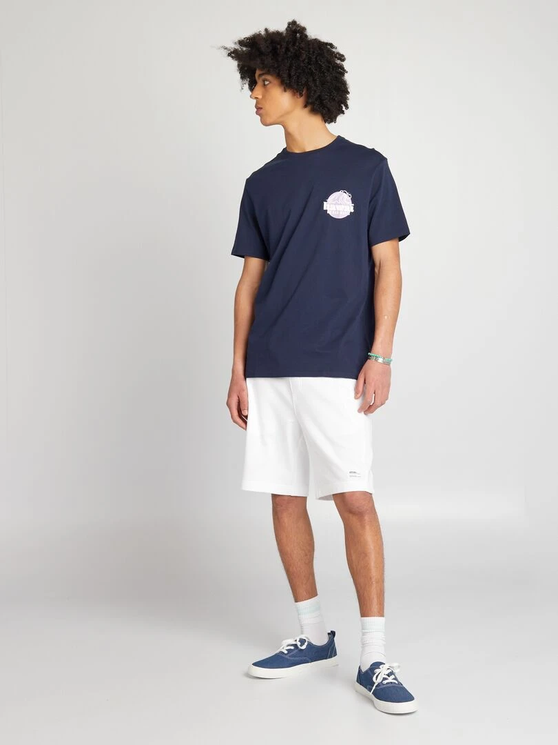 Short en molleton avec poches zippées blanc