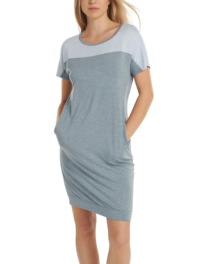 Chemise de nuit manches courtes Laura Gris
