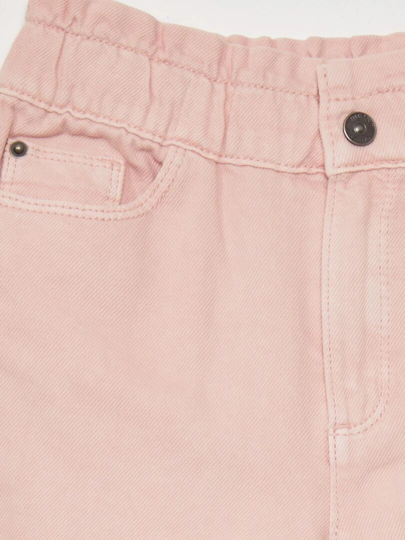 Jean paper bag à taille haute   Rose