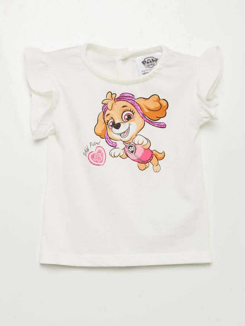 Ensemble short + t shirt 'Pat' patrouille'   Rose