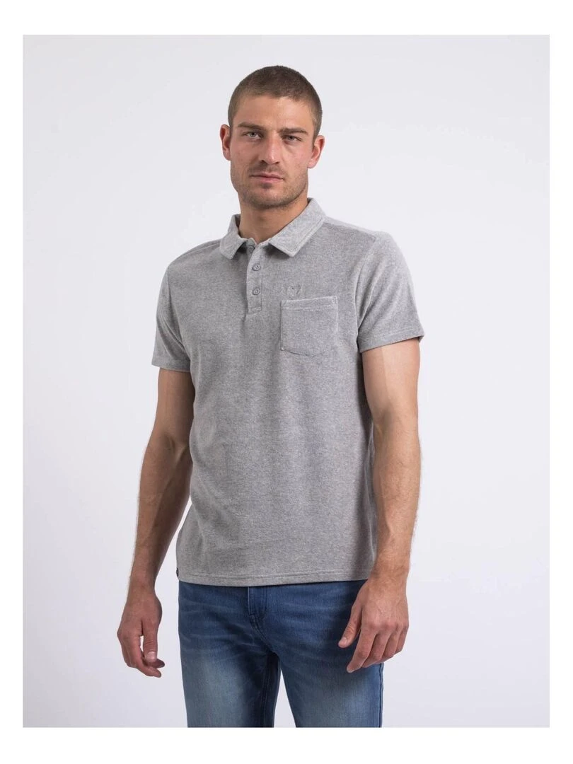 Polo manches courtes éponge PIBARK Gris