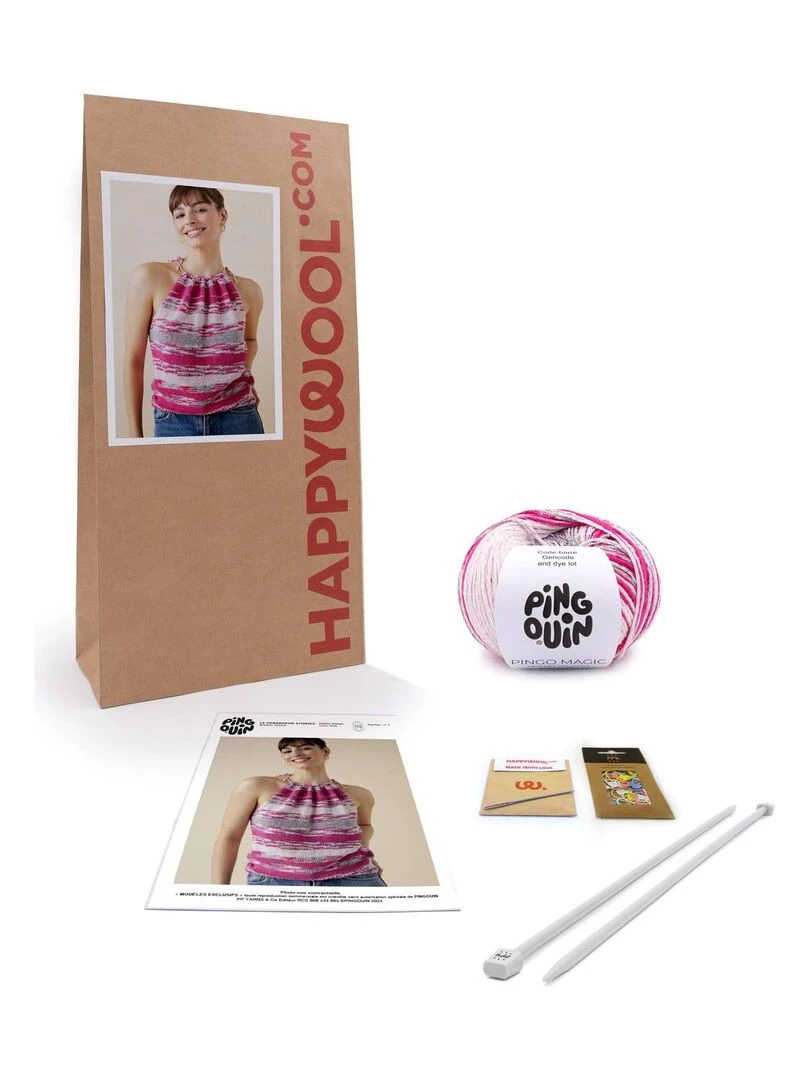 Kit Tricot Femme Débardeur Stories Rose