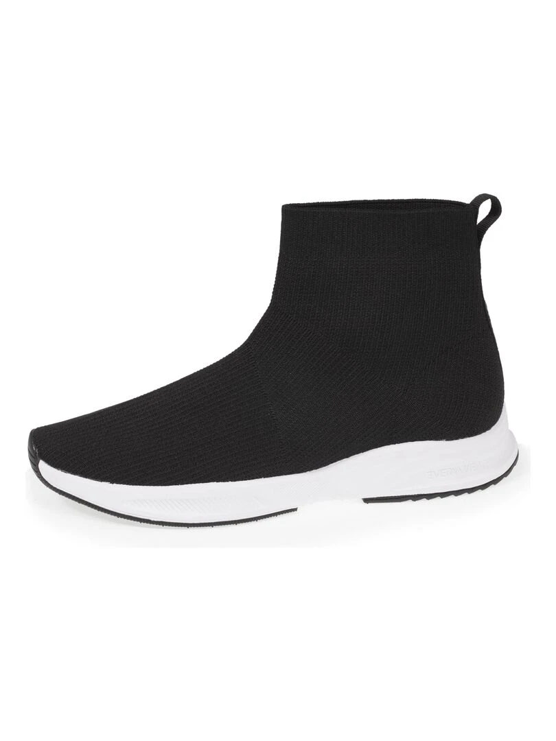 Baskets Confort Femme Slip on Hautes Noir Noir