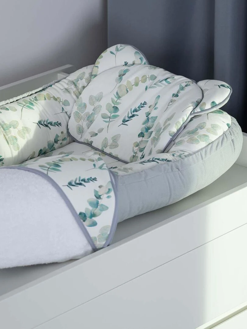 Ma première cape de bain en coton et bambou Eucalyaptus Blanc