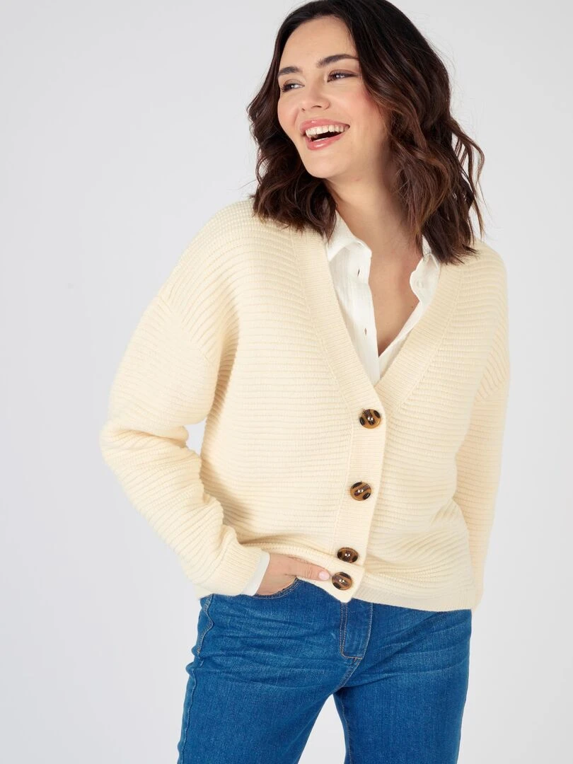 Gilet maille ottoman Damart Beige clair