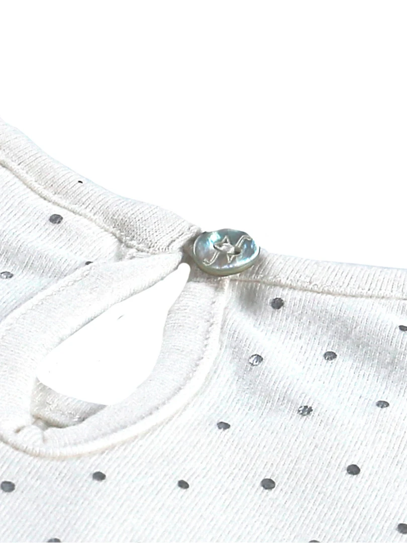 T shirt Pois Argentés   Blanc