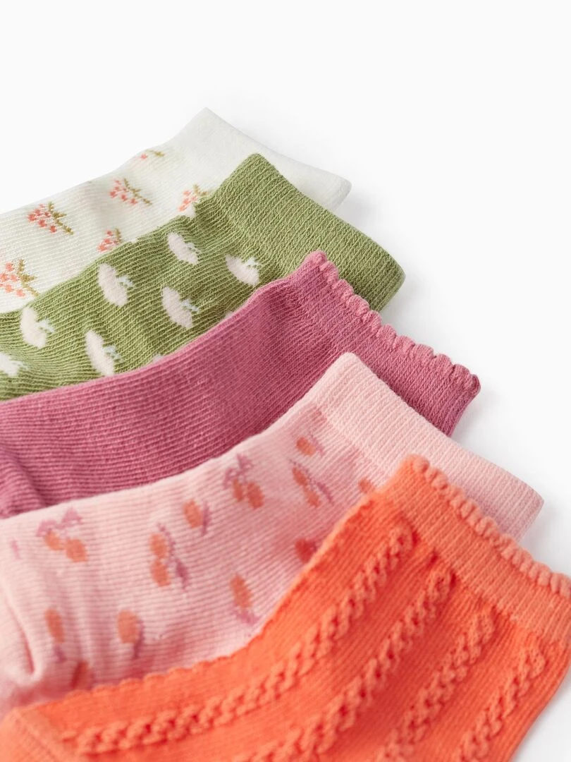 Pack 5 Paires de Chaussettes pour Bébé Fille SICILIAN DAYS Multicolore