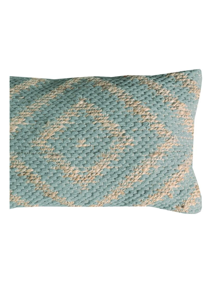 Coussin en coton et jute 'Deko&co' Vert d'eau