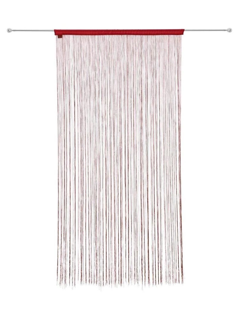 Rideau de fils unis et colorés   Rouge