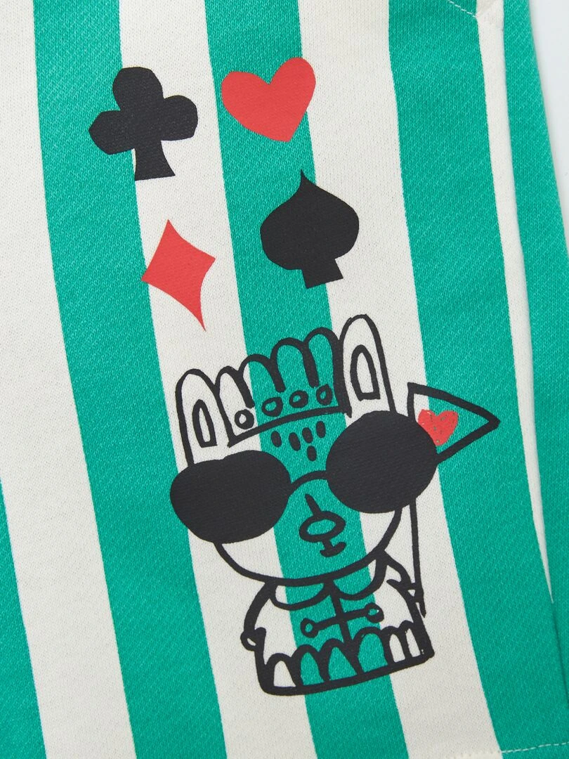 Bermuda à rayures X Little Bad Wolf   Vert/blanc