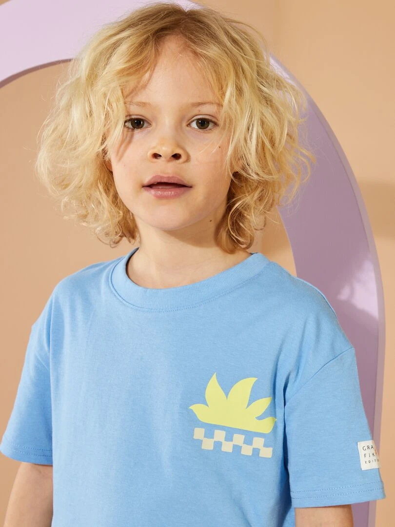 T shirt loose imprimé   Grafik Edition   Bleu clair