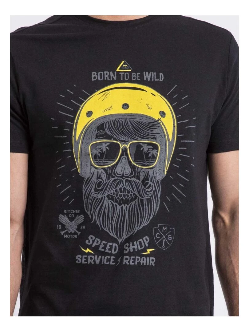 T shirt col rond NOSHOP   Noir
