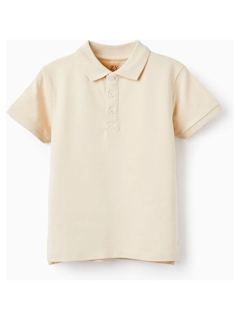 Polo à manches courtes en piqué de coton pour garçon manches courtes Beige