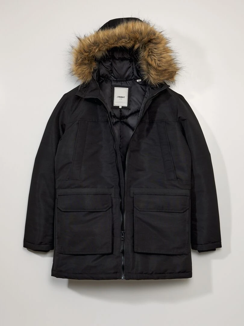 Parka à capuche   noir