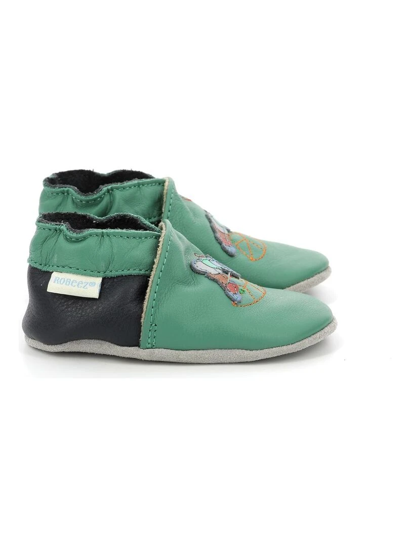 Chaussons Cuir Krunchy Vert