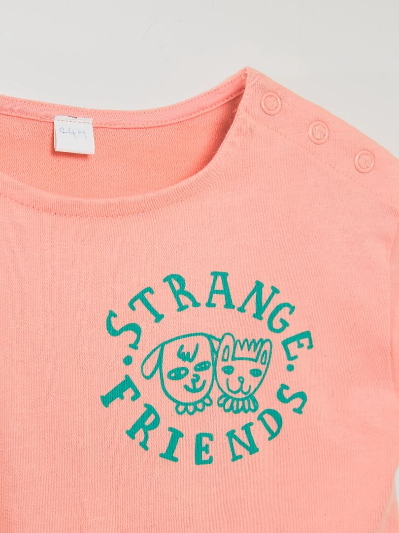 T shirt en coton X Little Bad Wolf   Rose