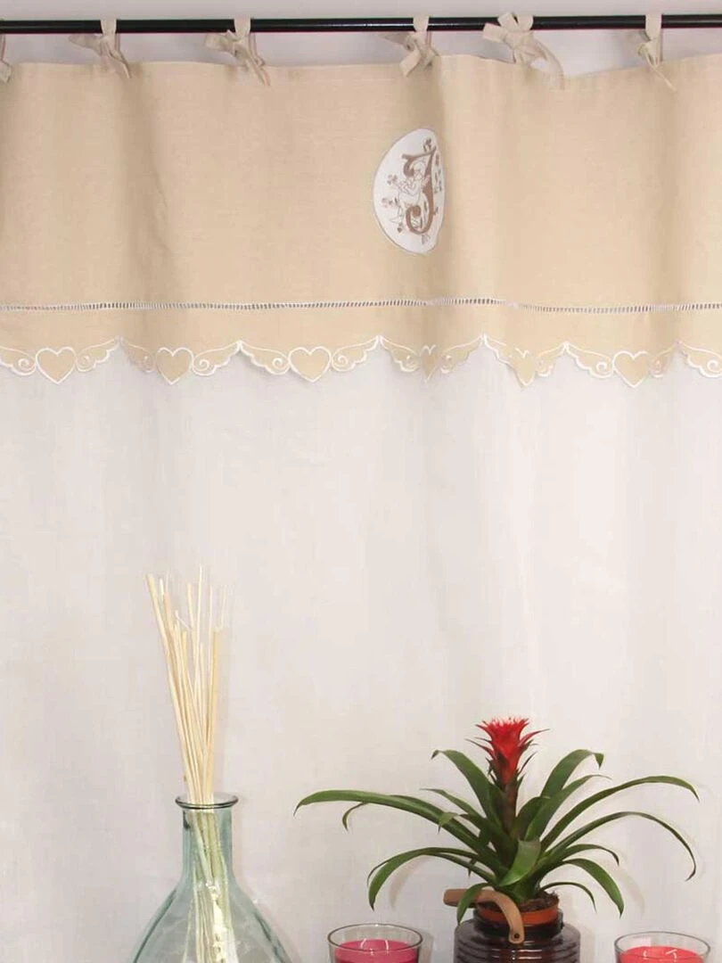 Voilage romantique à lacets Beige