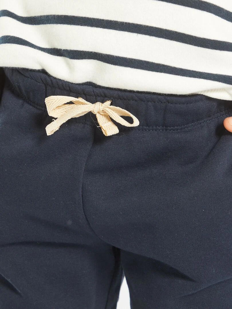Jogging molletonnée à taille élastiquée   bleu marine