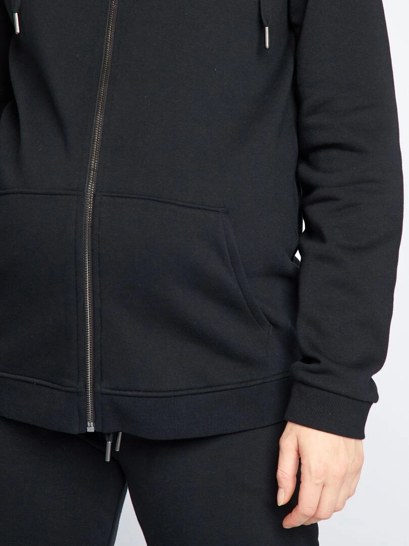 Sweat zippé grossesse en molleton   noir