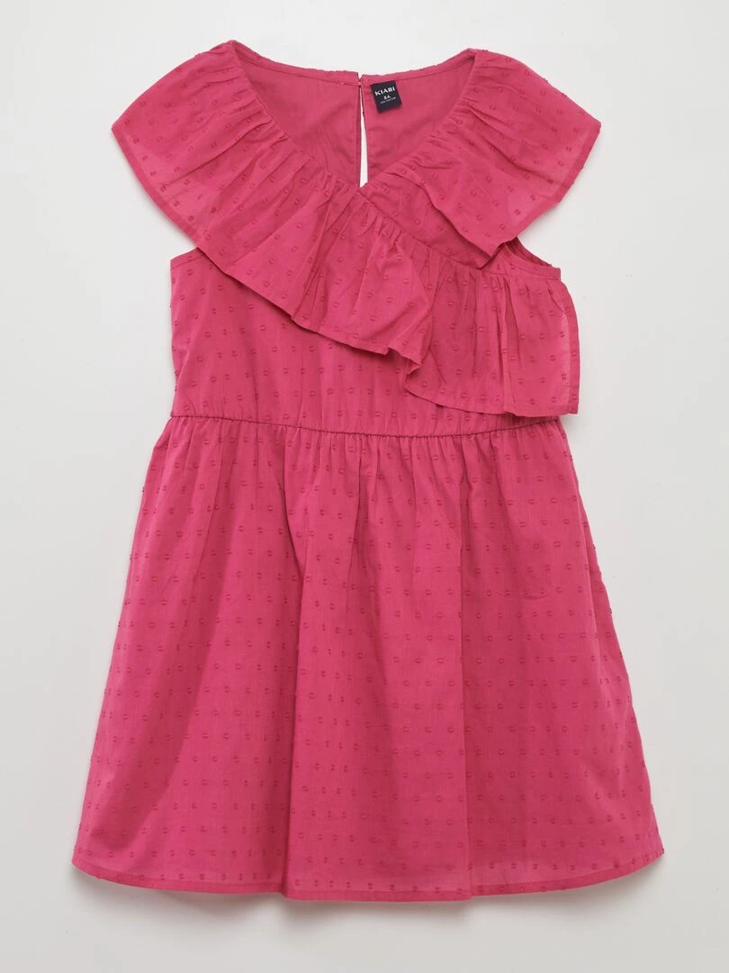 Robe en coton plumetis Rose