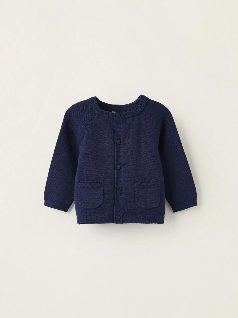Gilet en Maille à Manches Longues pour Nouveau Né ATLANTIC COMPANY Bleu foncé