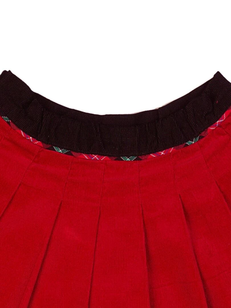Jupe Plissée Noël Fille  Velours Rouge  LONDON   'LA FAUTE A VOLTAIRE'   Rouge