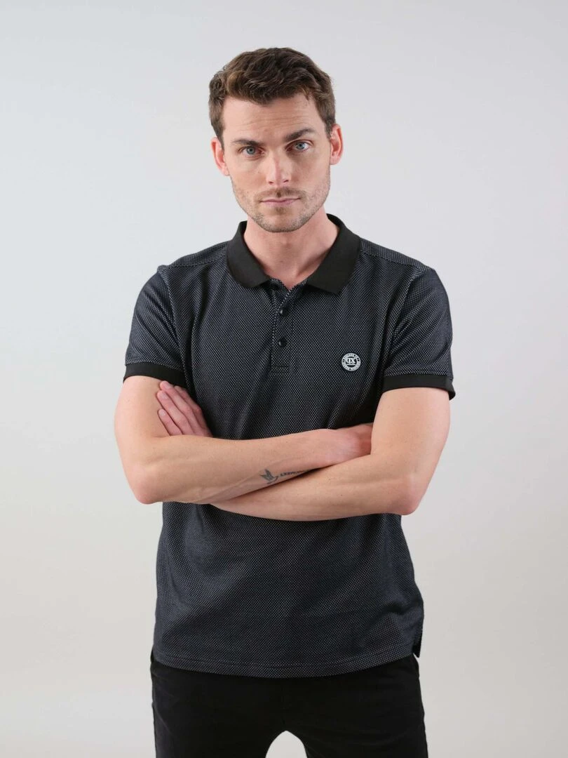 Polo en coton pour homme 'Deeluxe'   Noir