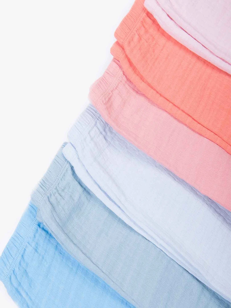 Pantalon Bébé En Gaze Coton Biologique Rouge