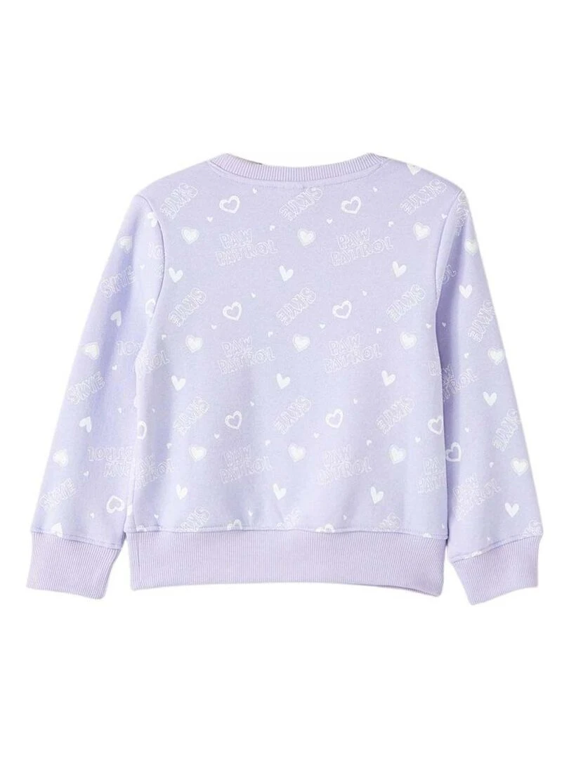 La Pat' Patrouille Sweat fille imprimé La Pat' Patrouille en coton Violet
