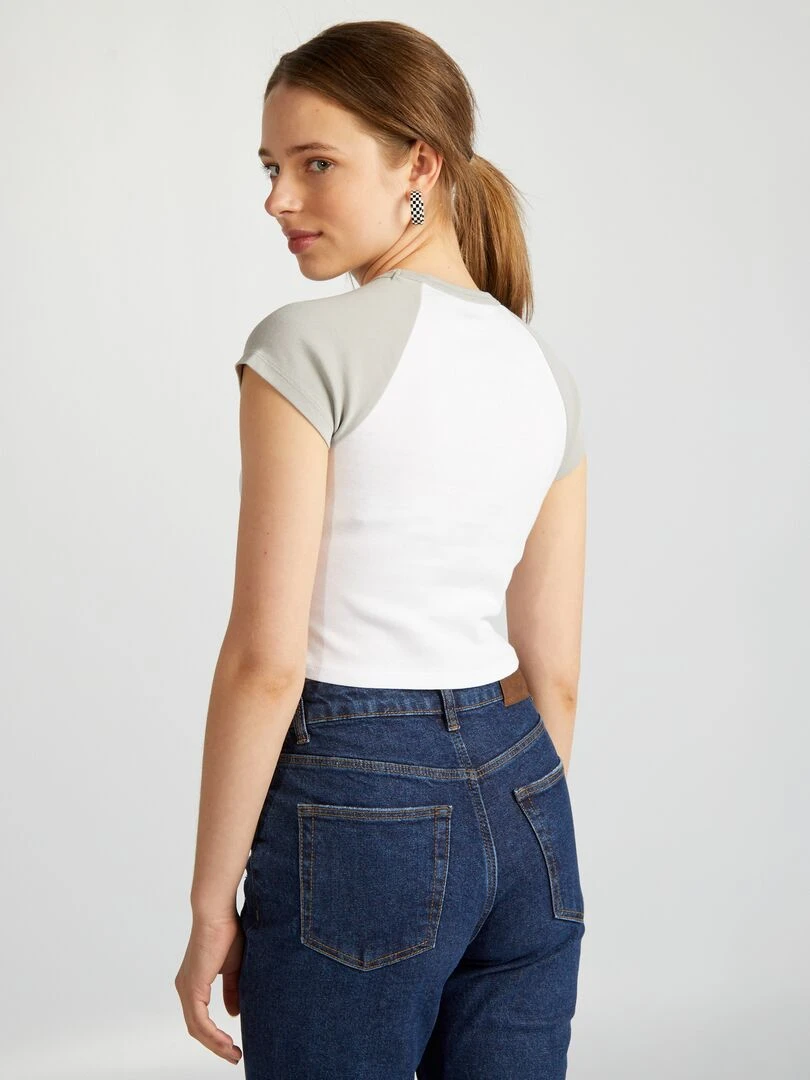 Crop top en jersey avec étoile   gris