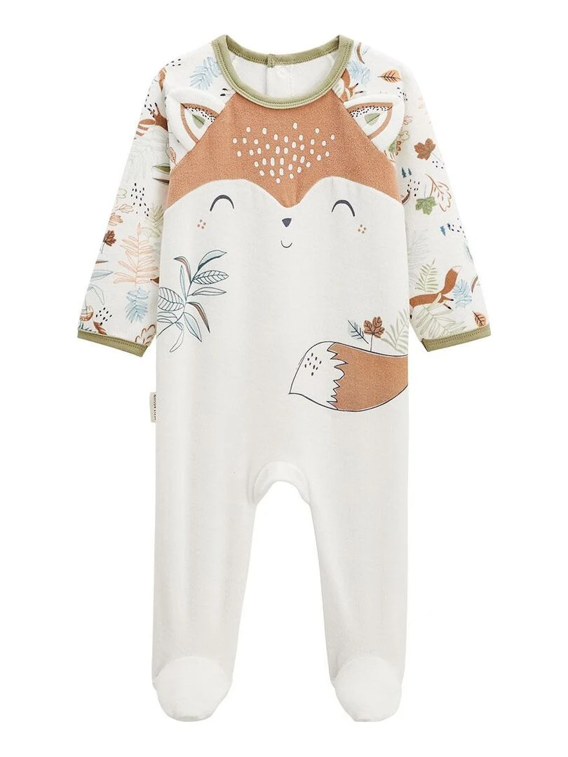 Pyjama bébé en velours Montreal Ecru