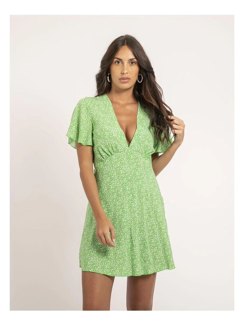 Robe courte motifs IKETA Vert