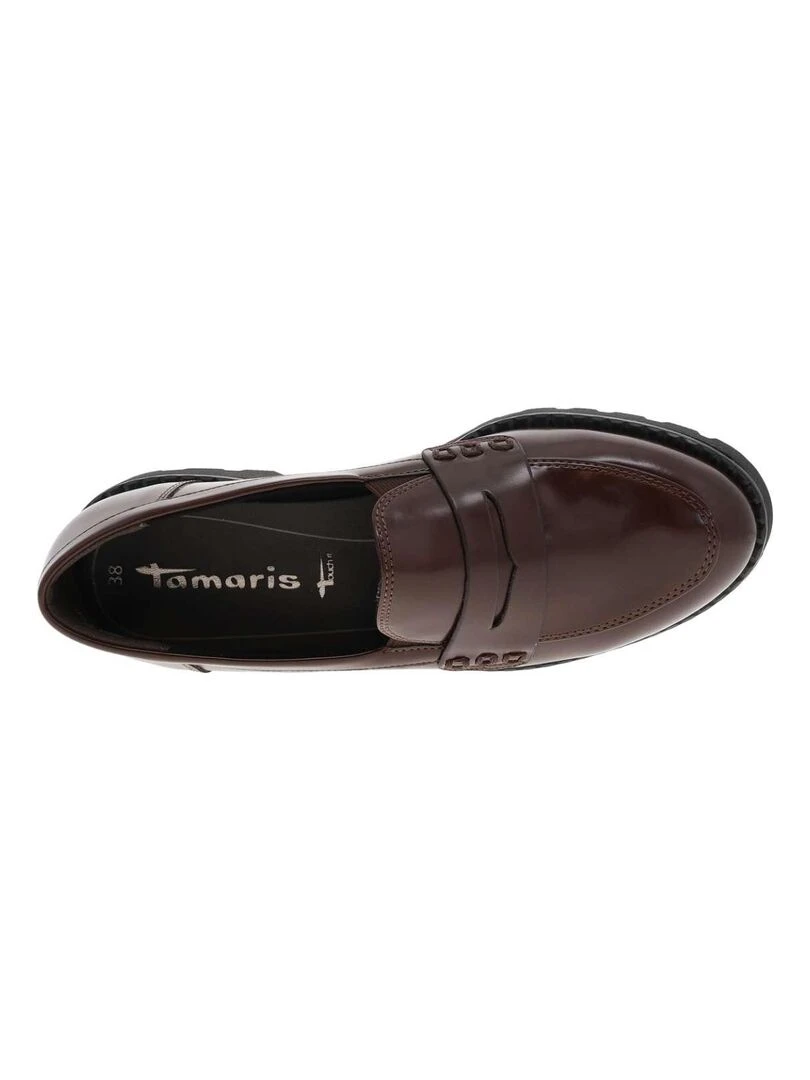 TAMARIS   Mocassins talon plat   Gris Marron Blanc