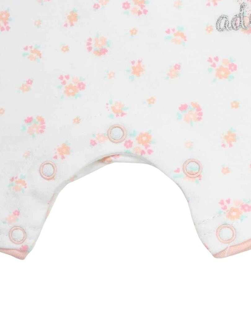 Lee Cooper   Combishort bébé fille imprimé logo en coton   Blanc