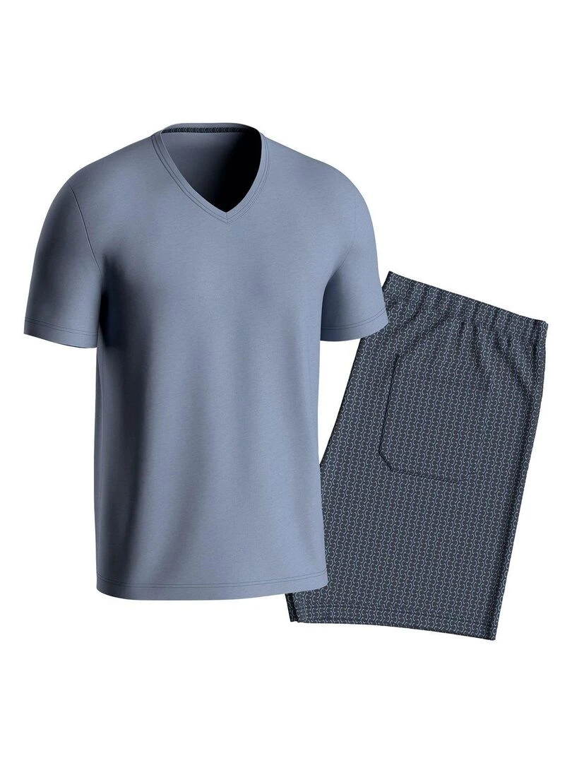 Pyjama court Action   Bleu