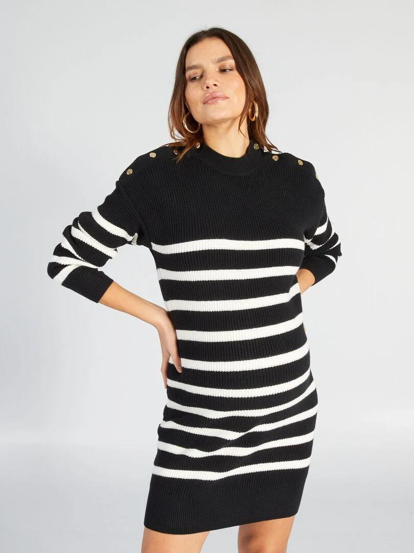 Robe pull d'allaitement Rayé noir